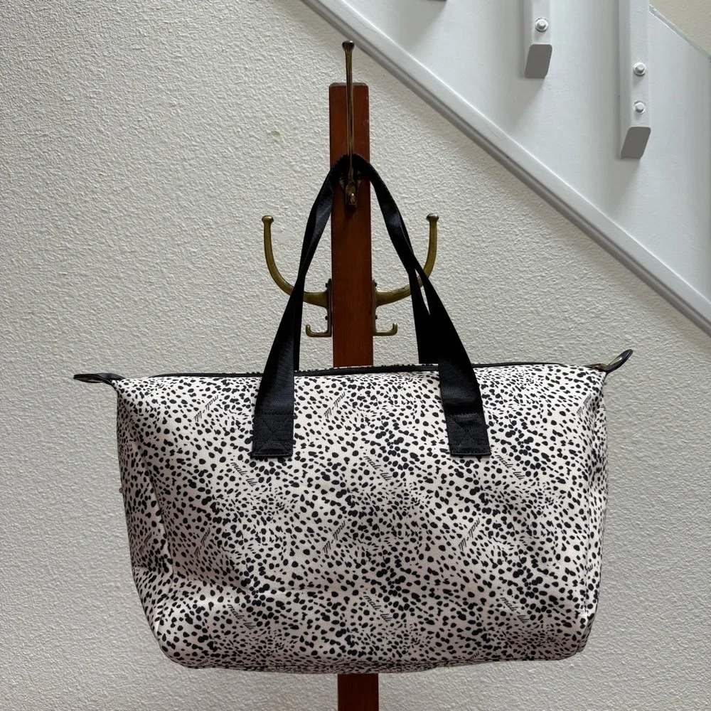 Anthropologie Mali & Lili Brand New Cream & Black Weekender Travel Bag